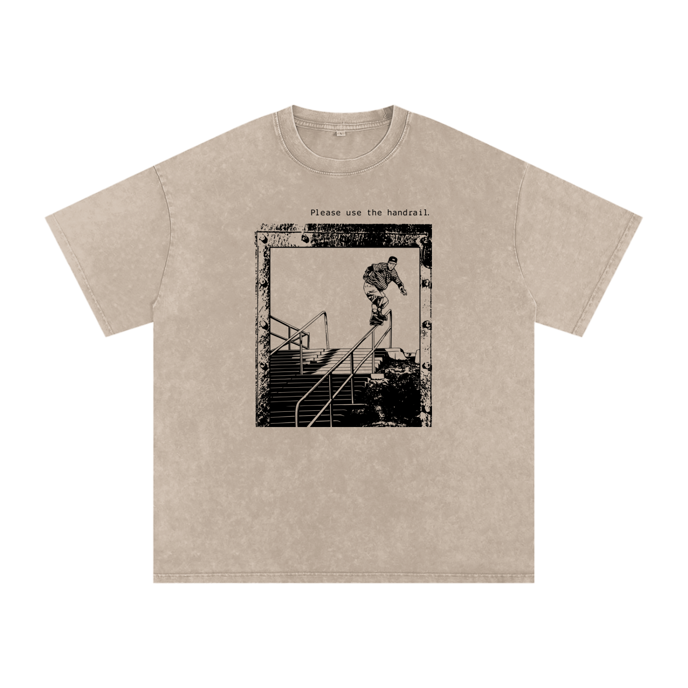 Handrail Snow Washed Oversized Cotton Tee