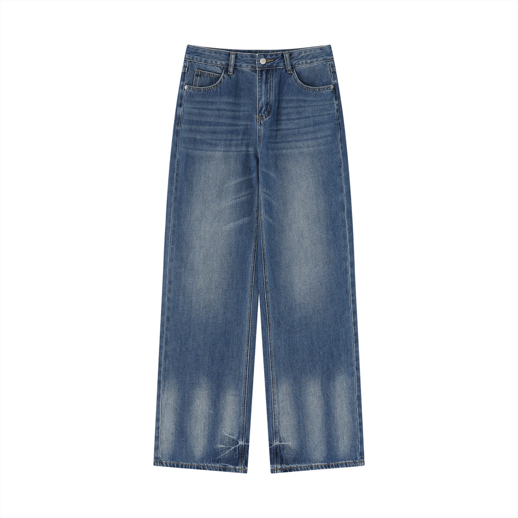 Ladies Rolling - Vintage Wash Wide Leg Jeans