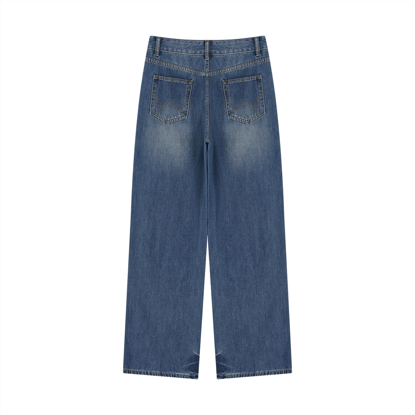 Ladies Rolling - Vintage Wash Wide Leg Jeans